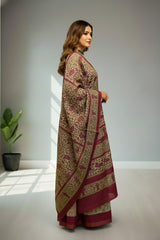 Cream cotton  with cow and floral print