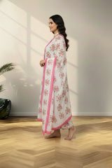 Key hole neck cotton kurti set