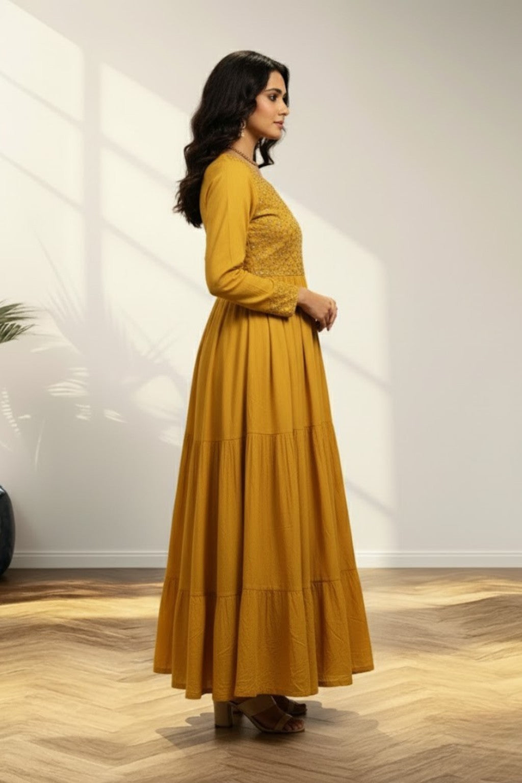 Gold Yellow Long Kurti