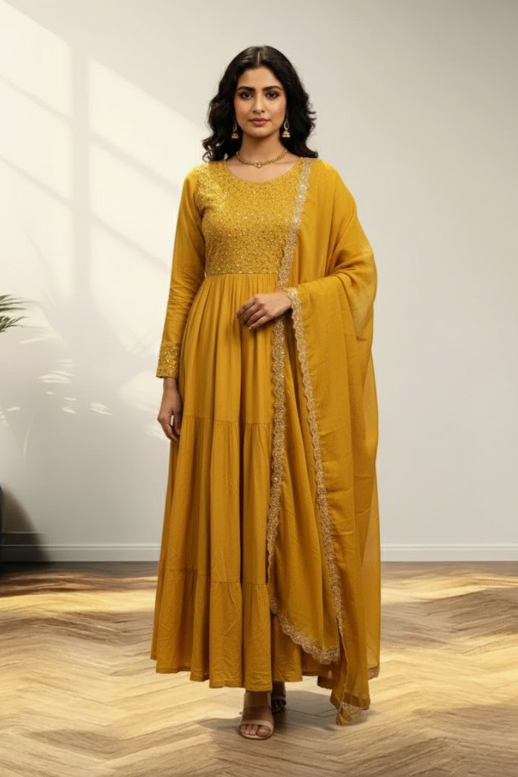 Gold Yellow Long Kurti