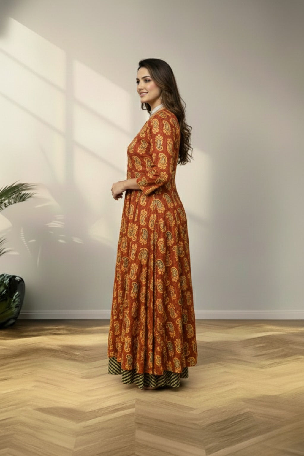 Maroon kurti set cotton