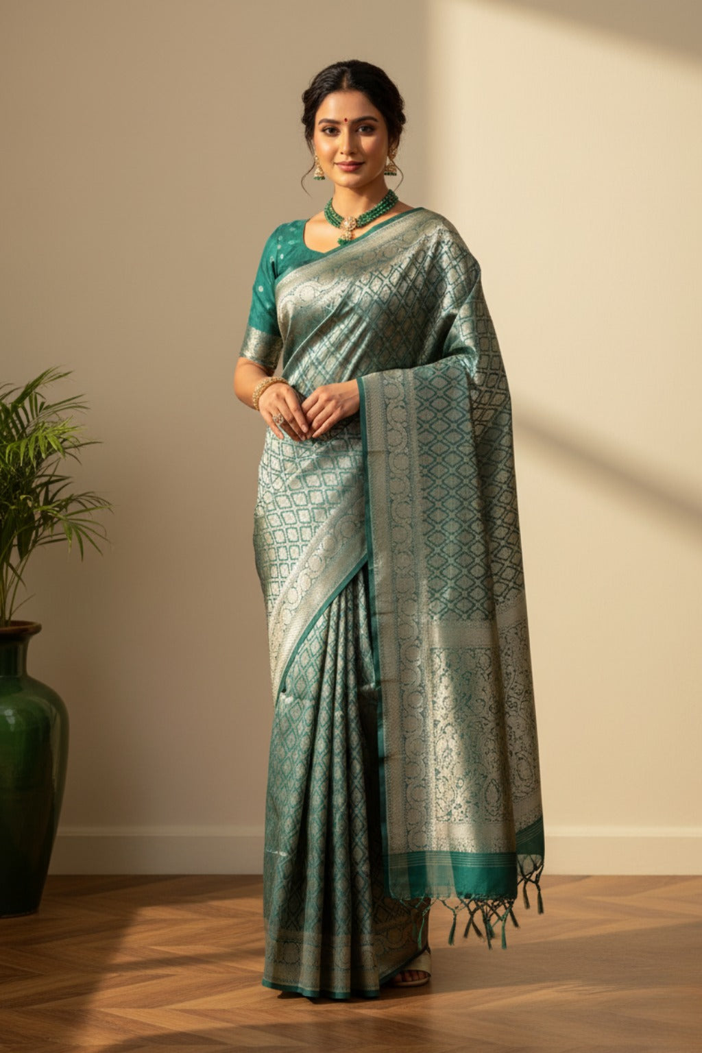 Banarasi Bottle Green