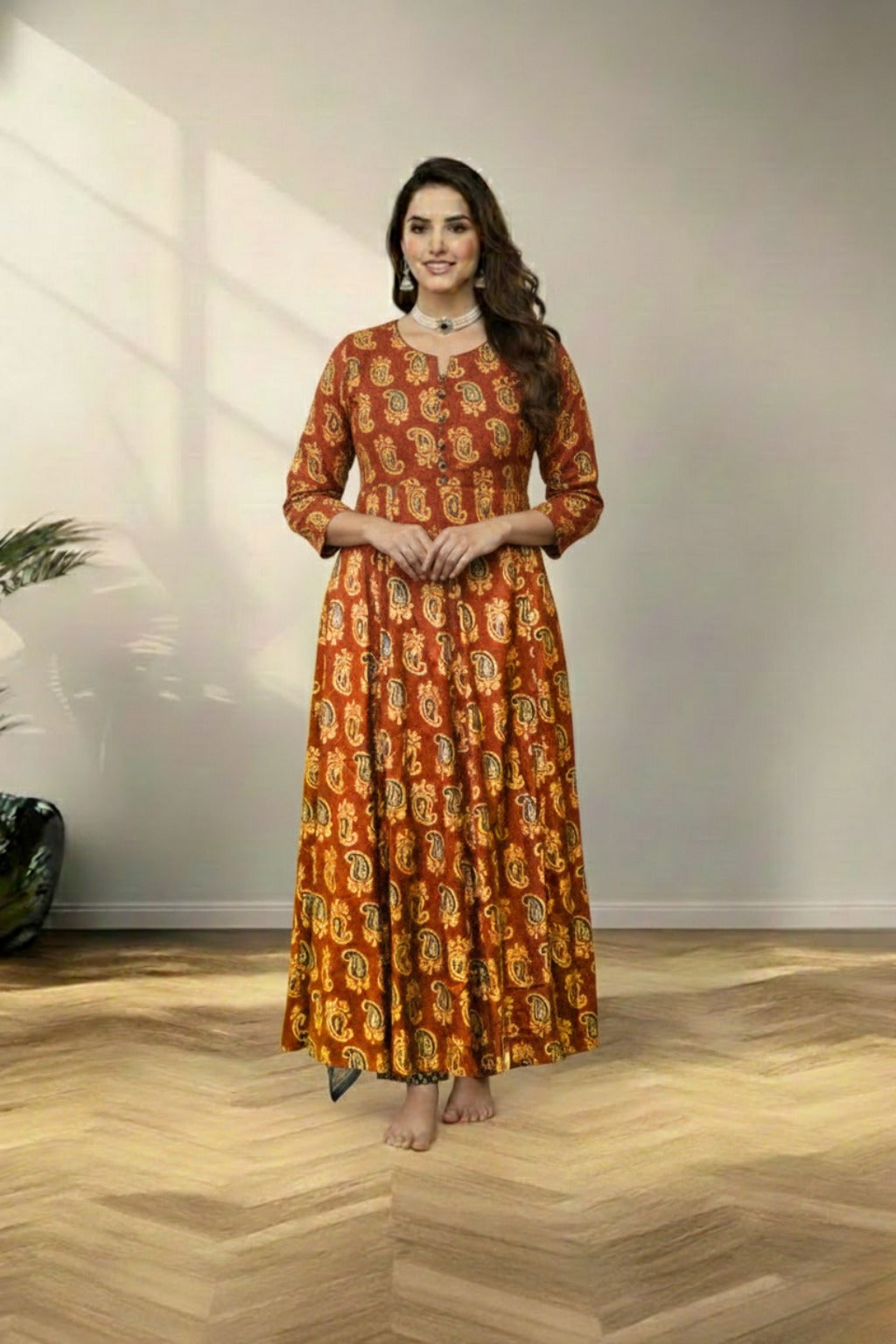 Maroon kurti set cotton