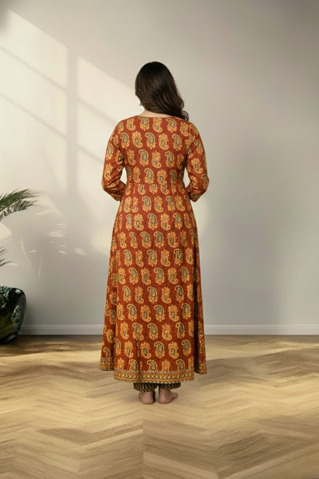 Maroon kurti set cotton