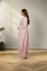 Round cotton red kurti set