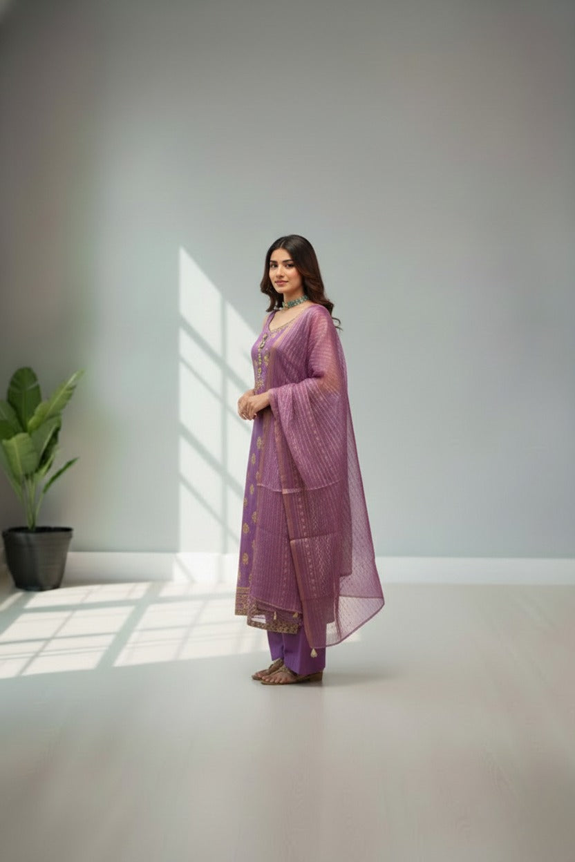 Light mejanta Tusser Kurti material