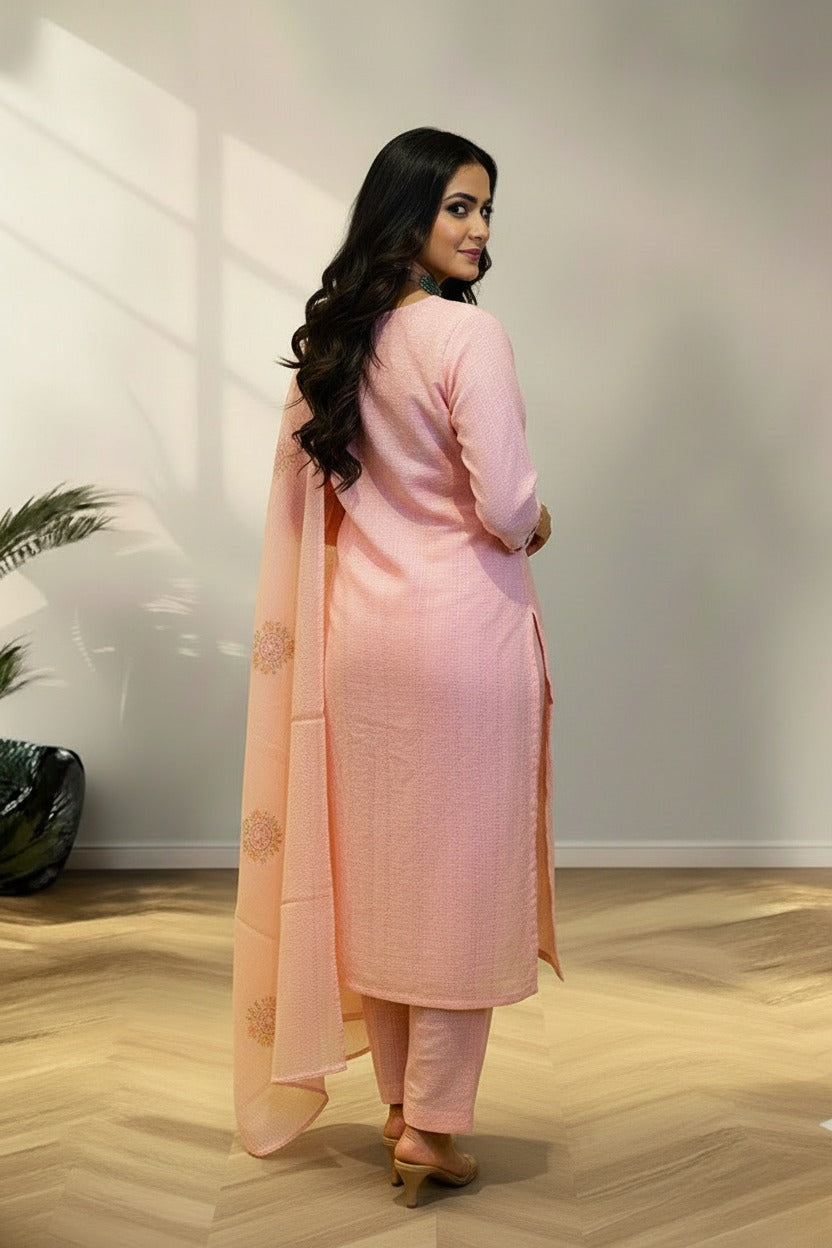 Baby Pink Kota cotton kurti material
