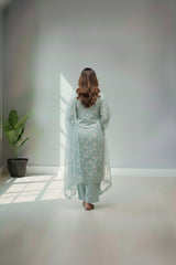 Pastel light blue Cota cotton kurti material