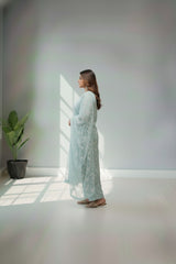 Pastel light blue Cota cotton kurti material