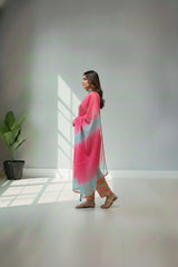 Pink & orange blends Rayon Cotton