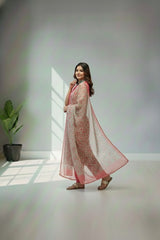 Pink Chanderi silk kurti material