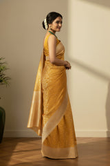 Orange banarasi saree