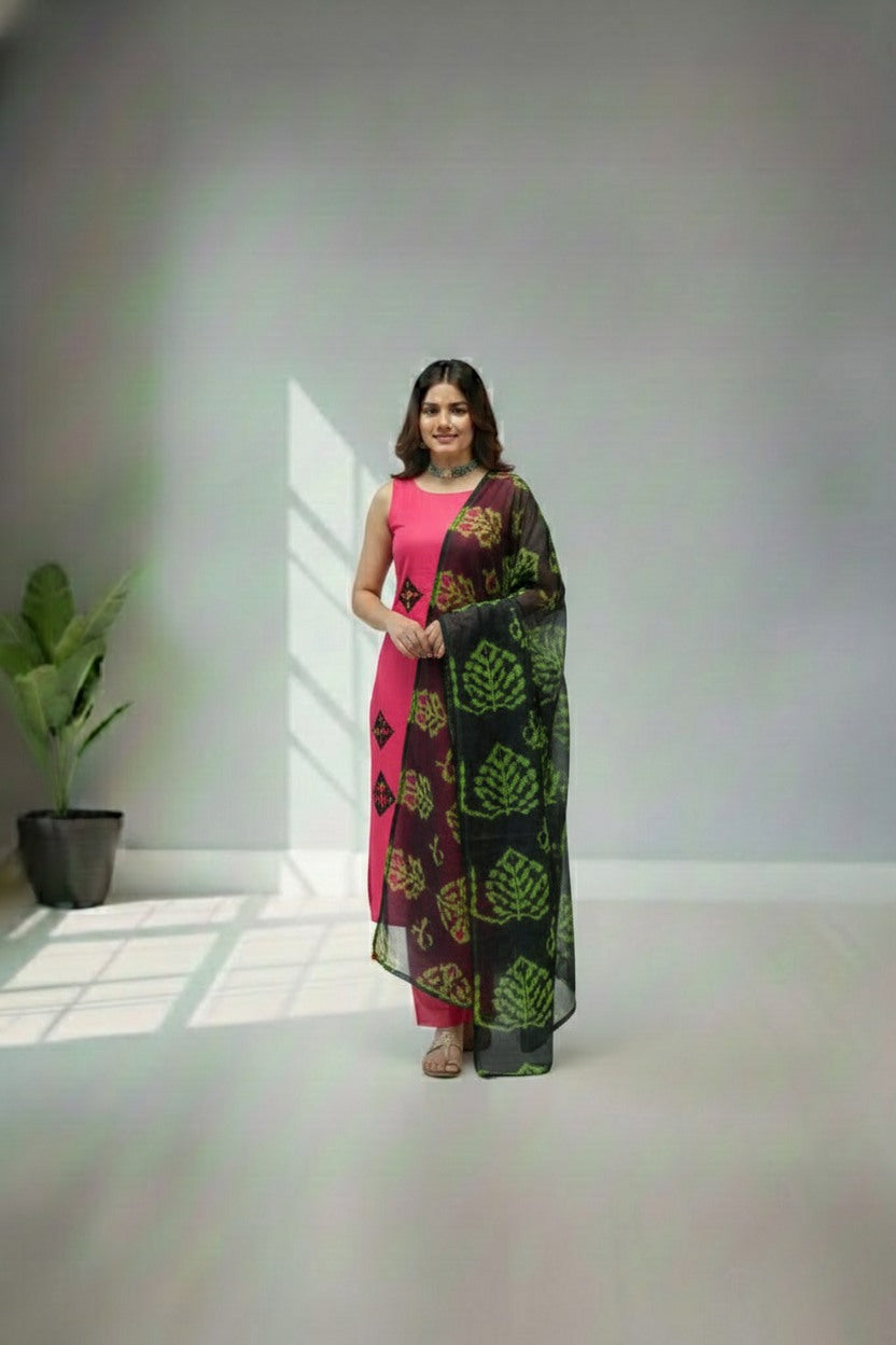 Pink Cotton kurti material