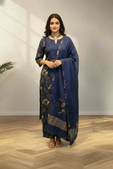 Slit neckline Cotton kurti set