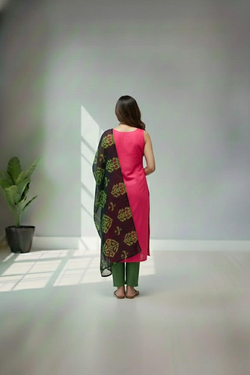 Pink Cotton kurti material