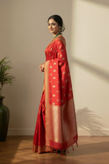 Red Banarasi saree