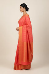 Pink semi kanchi silk saree