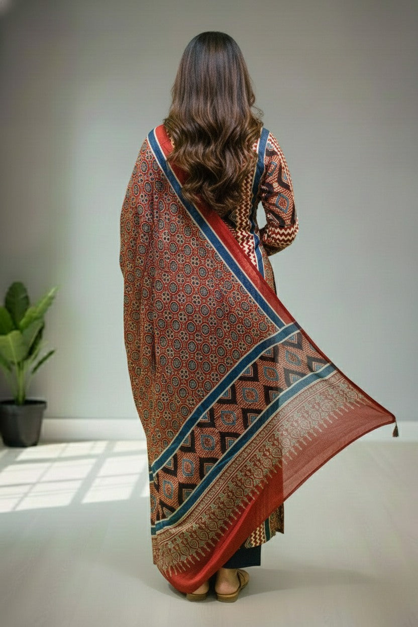 Soft cotton crape with mutipel colour kurti material