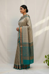 Green semi kanchi silk saree